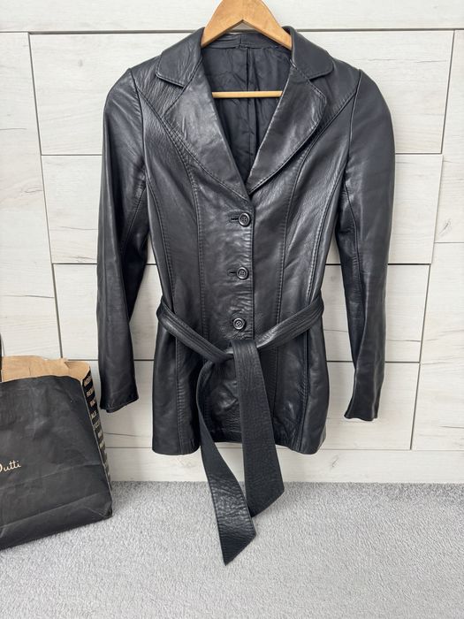 Жіночій базовий шкіряний жакет  куртка в стилі Massimo Dutti