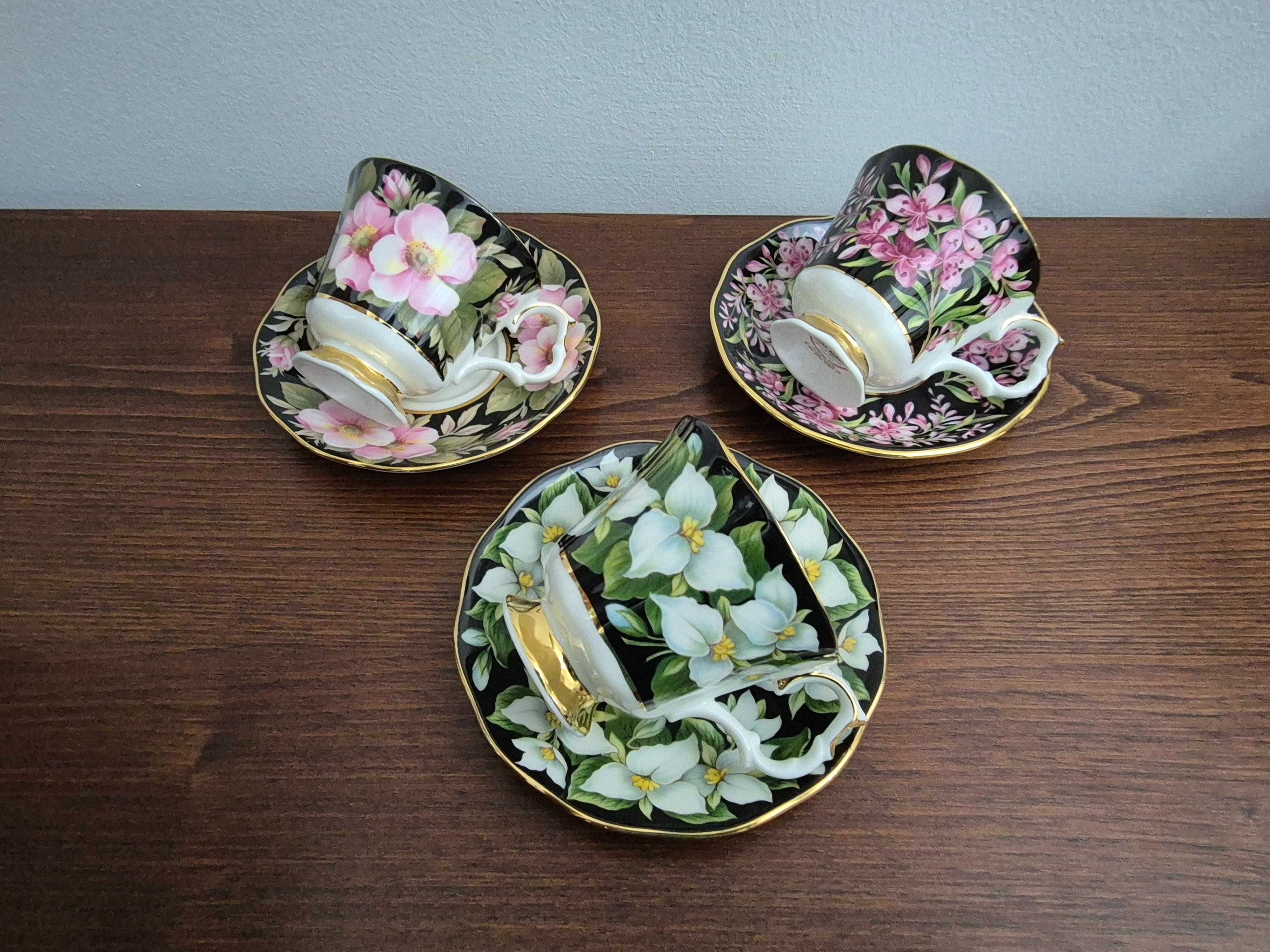 Conjunto de 7 Chávenas diversas Royal Albert e 1 Rococo