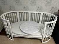 Дитяче ліжечко Ingvart 7в1 ( Smart Bed Round) + 3 матрасики