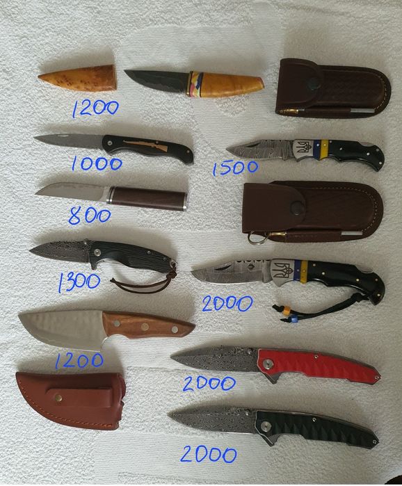 Мисливський ніж з дамаської сталі