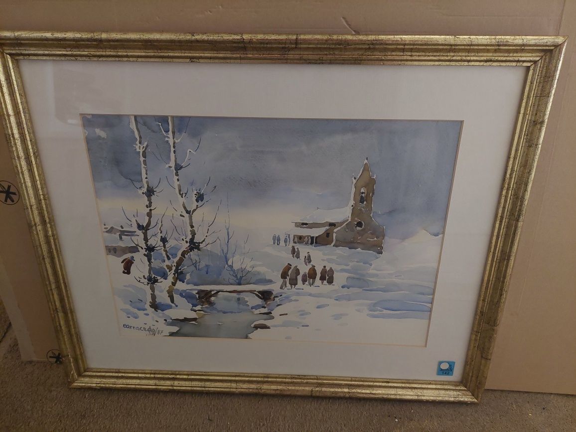 Extraordinária pintura quadro com moldura