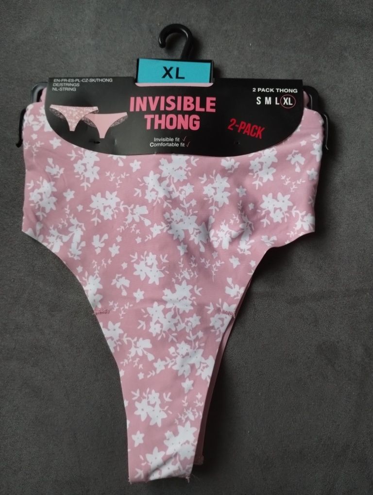Stringi damskie Invisible Thong XL 2x2pak