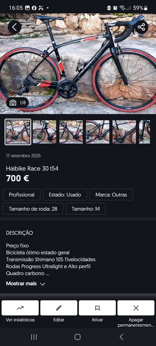 Peças acessórios e bicicletas