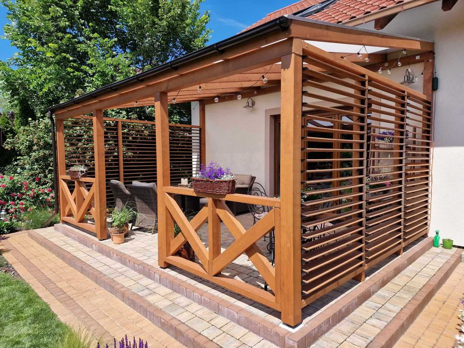 Zabudowa tarasu Zadaszenie tarasu pergola wiata ogród zimowy wymiar1x1
