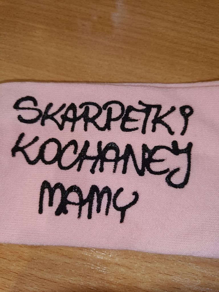 Śliczne skarpetki dla mamy, skarpety mama malowane r. 36-38