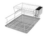 AÇO INOX - Escorredor  Com Tabuleiro (2 andares) 47x33x22 cm * NOVO*