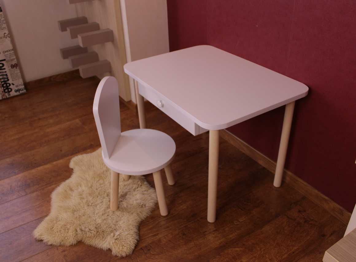 Стильний столик стільчики дитячі якісний стіл з шухлядою для дітей