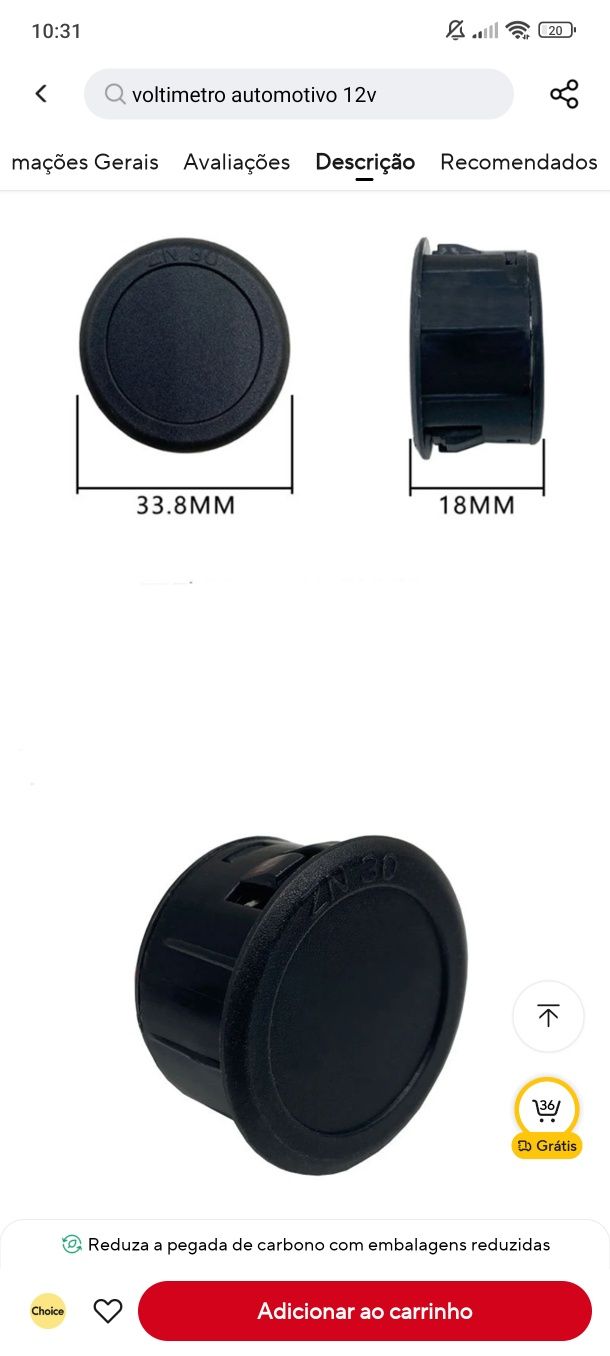 Voltímetro digital DC 4-100v