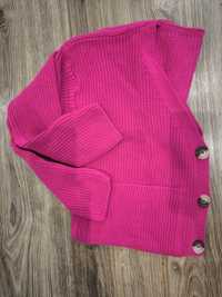 Sweter kardigan różowy Pink oversize