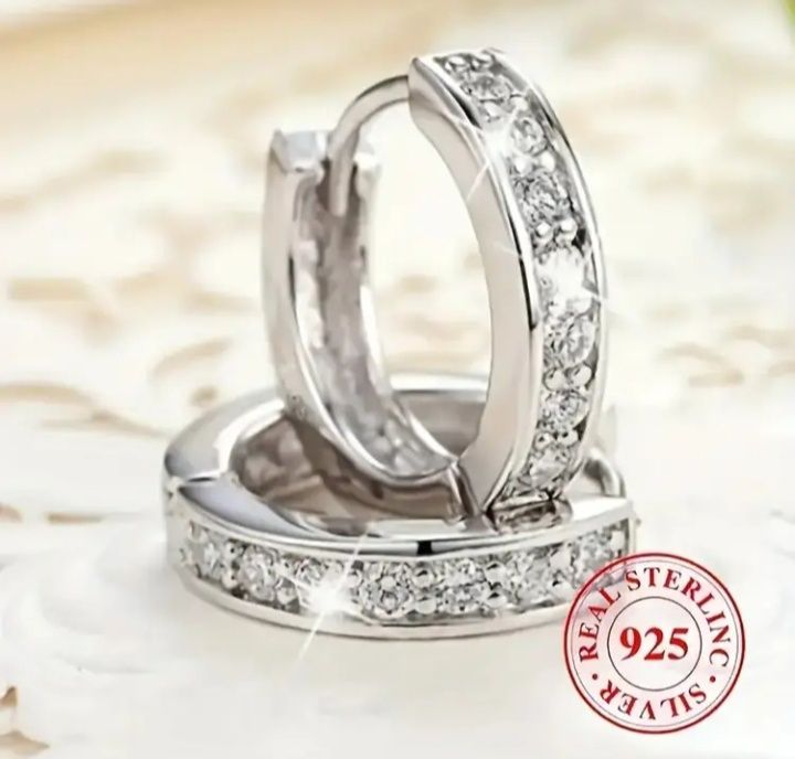 Przepiękne kolczyki srebrne próby 925!