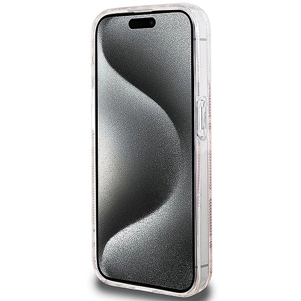 Etui Guess IML GCube MagSafe na iPhone 15 Pro Max - różowe