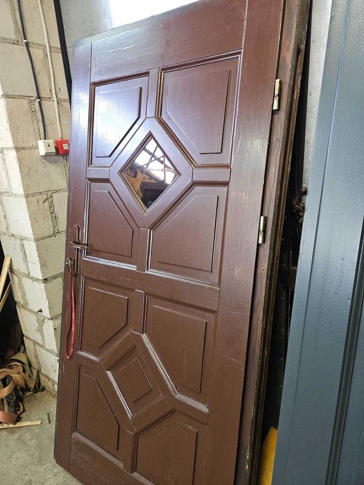 DRZWI Zewnętrzne Drewniane Sosnowe Wejściowe 98x198cm