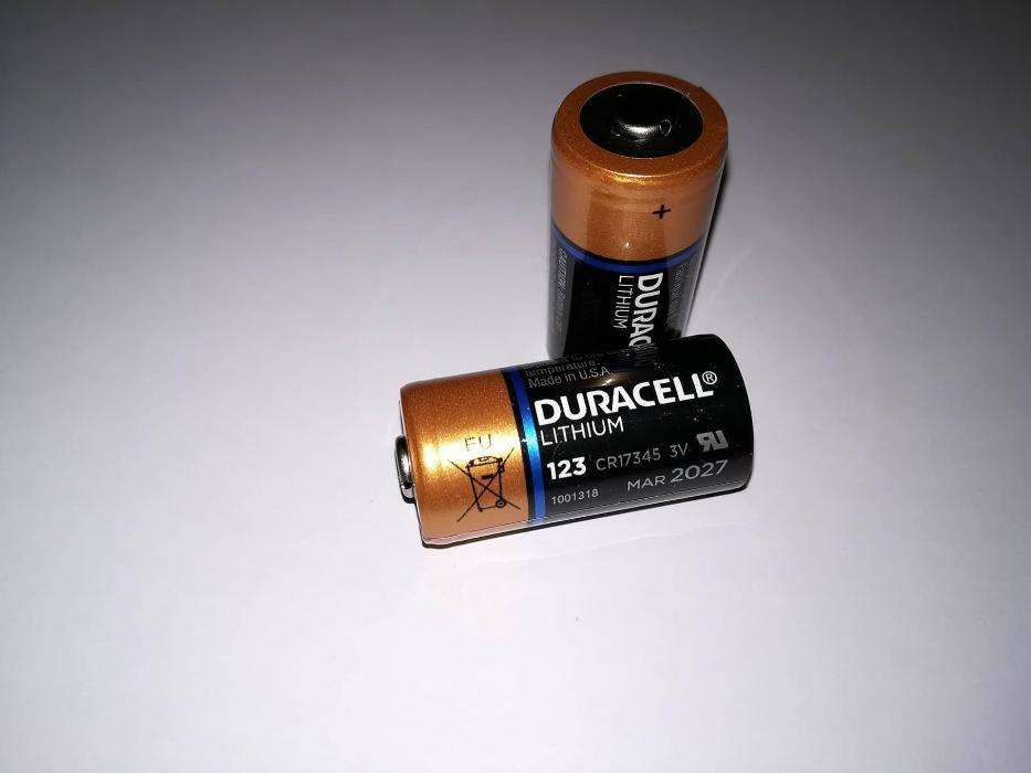 pilhas Duracell cr123a