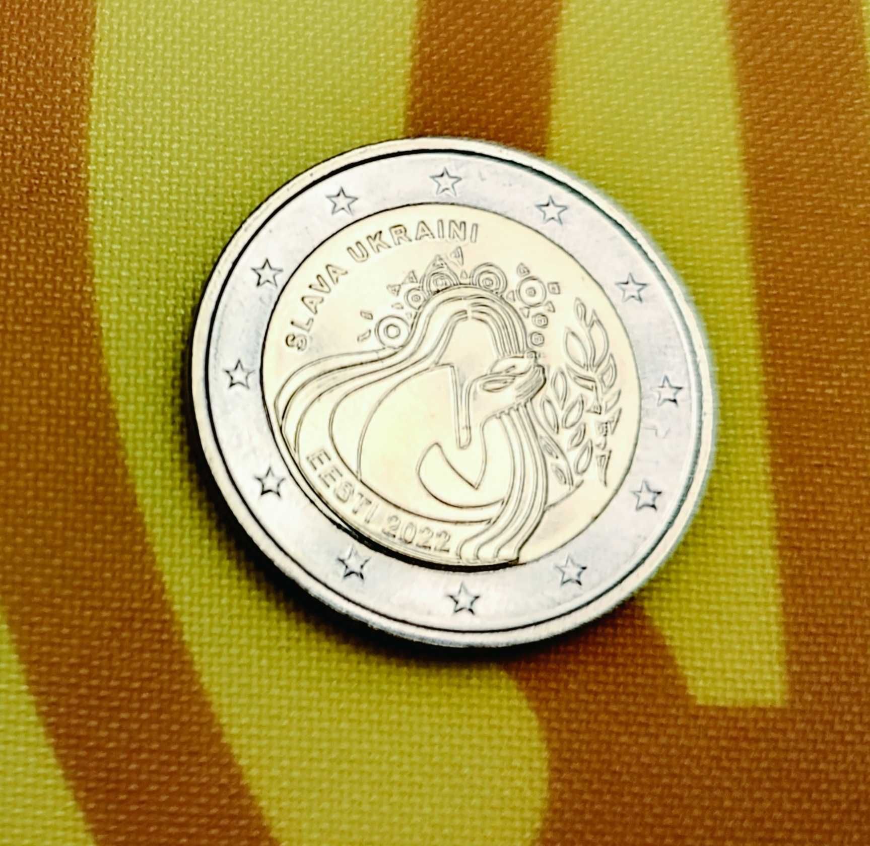 Монета 2 євро Слава Україні Slava Ukraini