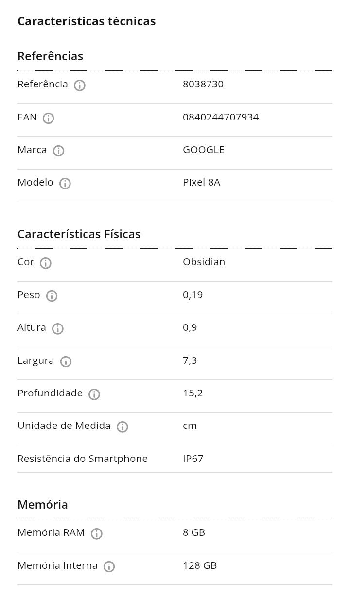 Smartphone Google Pixel 8a 128GB