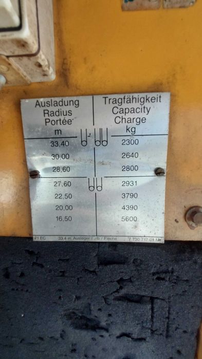 Używany dźwig żuraw Liebherr LH 71 EC rocznik 1987r