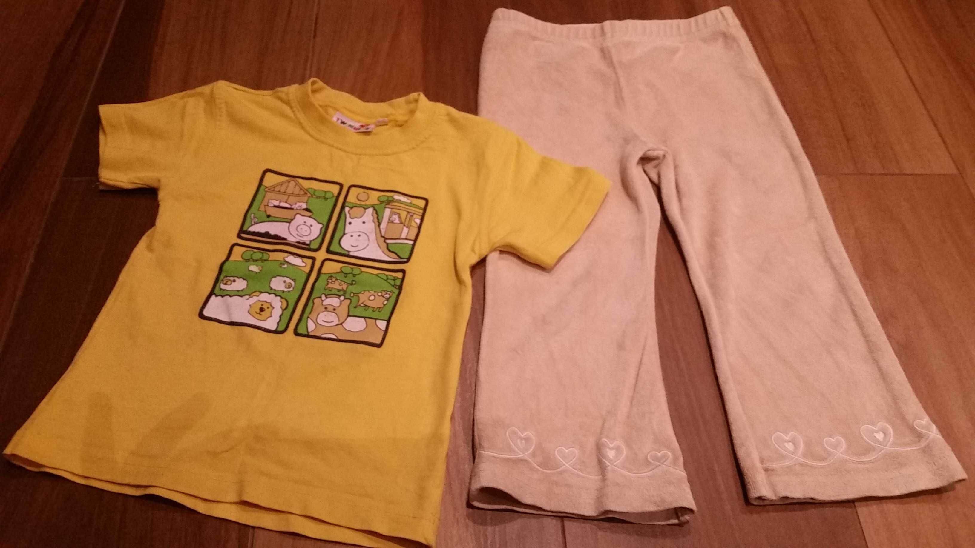 Dres R 98 komplet t-shirt i spodnie farma owca krowa świnka koń