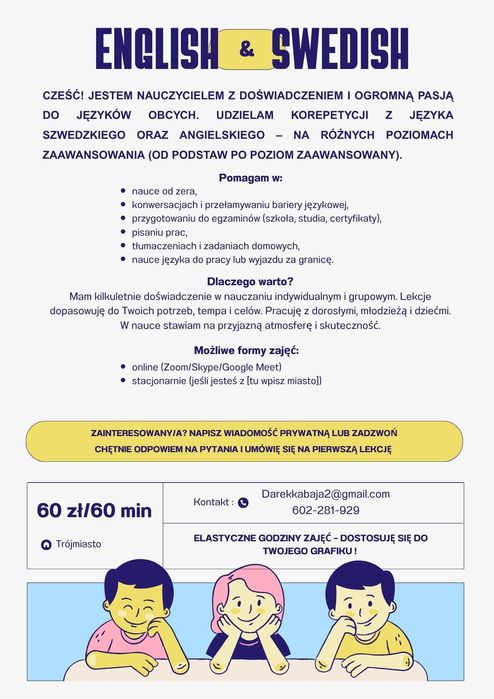 Korepetycje - angielski i szwedzki