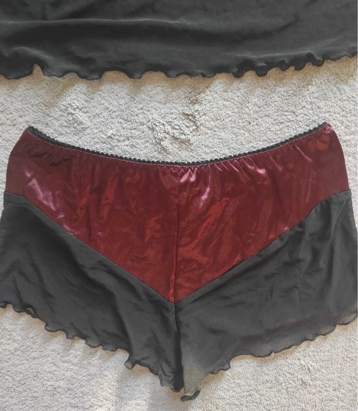 komplet damski top i szorty, satyna plus tiul Vanilla rozm. M