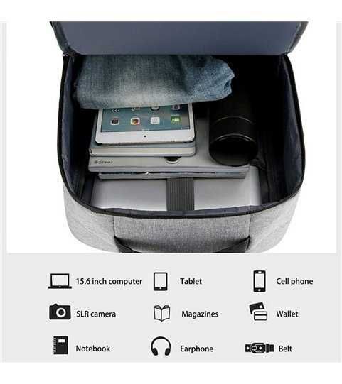 Mochila Multifunções 15.6'', Impermeável, com Ranhura para cabo Goeik
