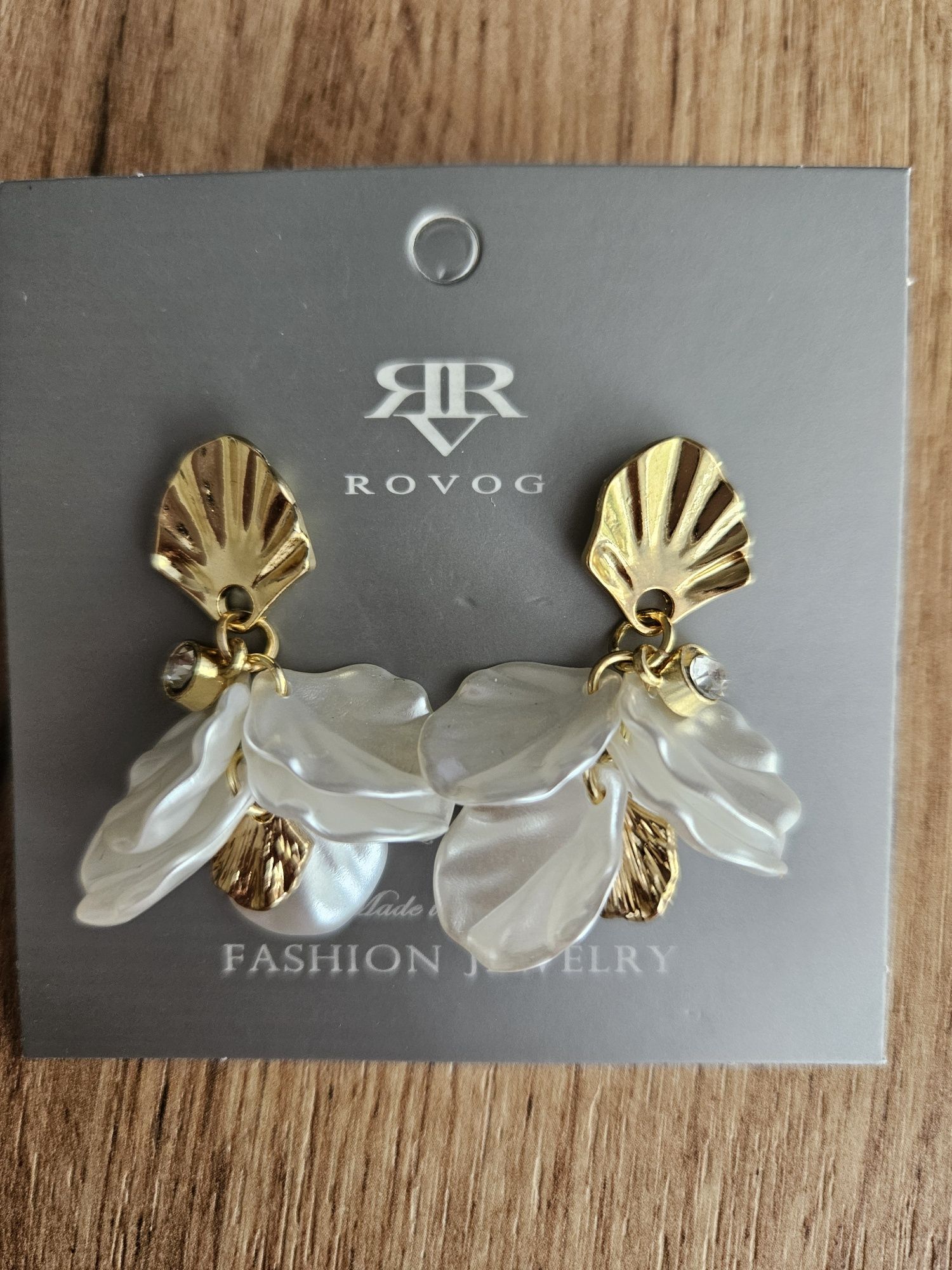 Kolczyki wiszące porcelanowe listki
