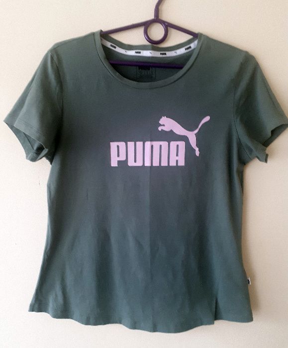 zielona koszulka Puma na krótki rękaw