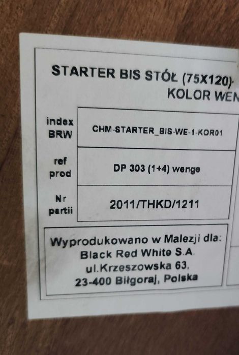 Stół i 4 krzesła Black Red White