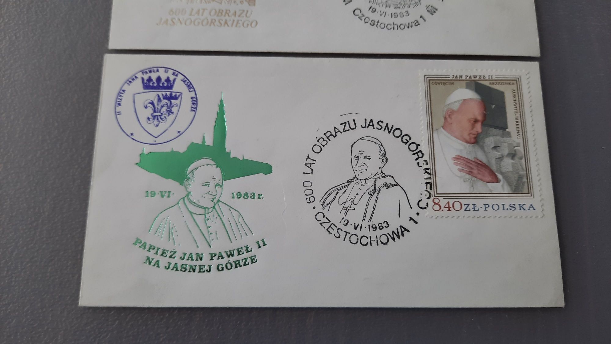 Koperty kolekcjonerskie z II wizyty papieża w Częstochowie 83r.