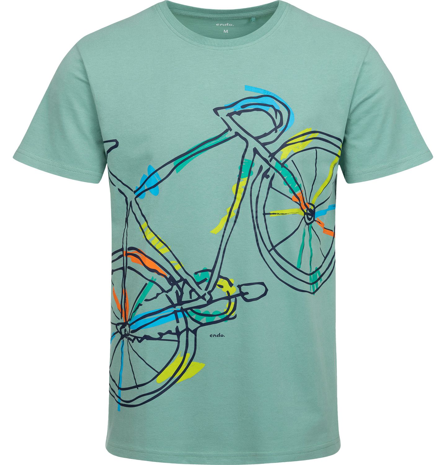 T-shirt Koszulka męska bawełna zielony XXL zielona z rowerem Endo