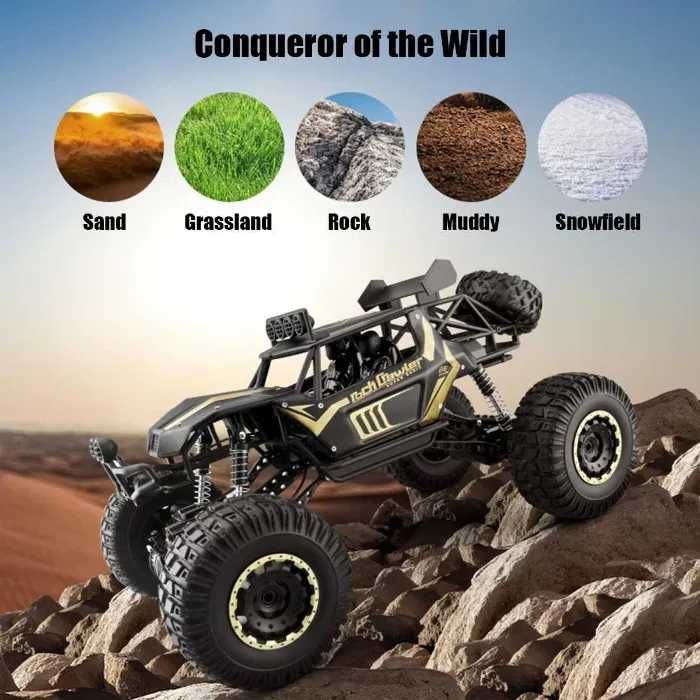 Carro telecomandado GIGANTE 1:8 50cm Buggy Jipe TT 4X4 Prenda LED NOVO