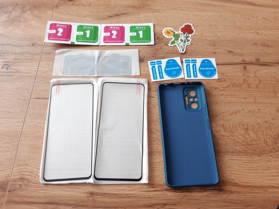 Etui xiaomi redmi note 10 pro case niebieski, szkło ochronne zestaw