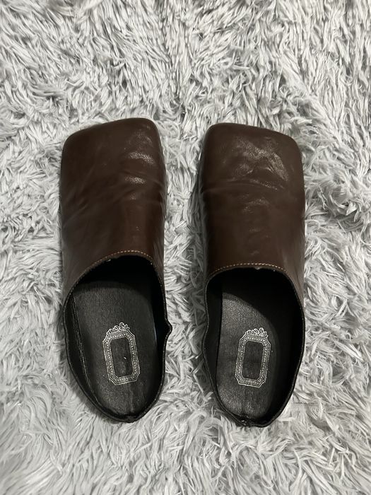 Темно-коричневі квадратні мюлі з екошкіри 40 р.