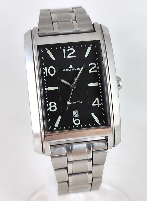Крупные часы JACQUES LEMANS. Автоподзавод. Оригинал. Новый браслет