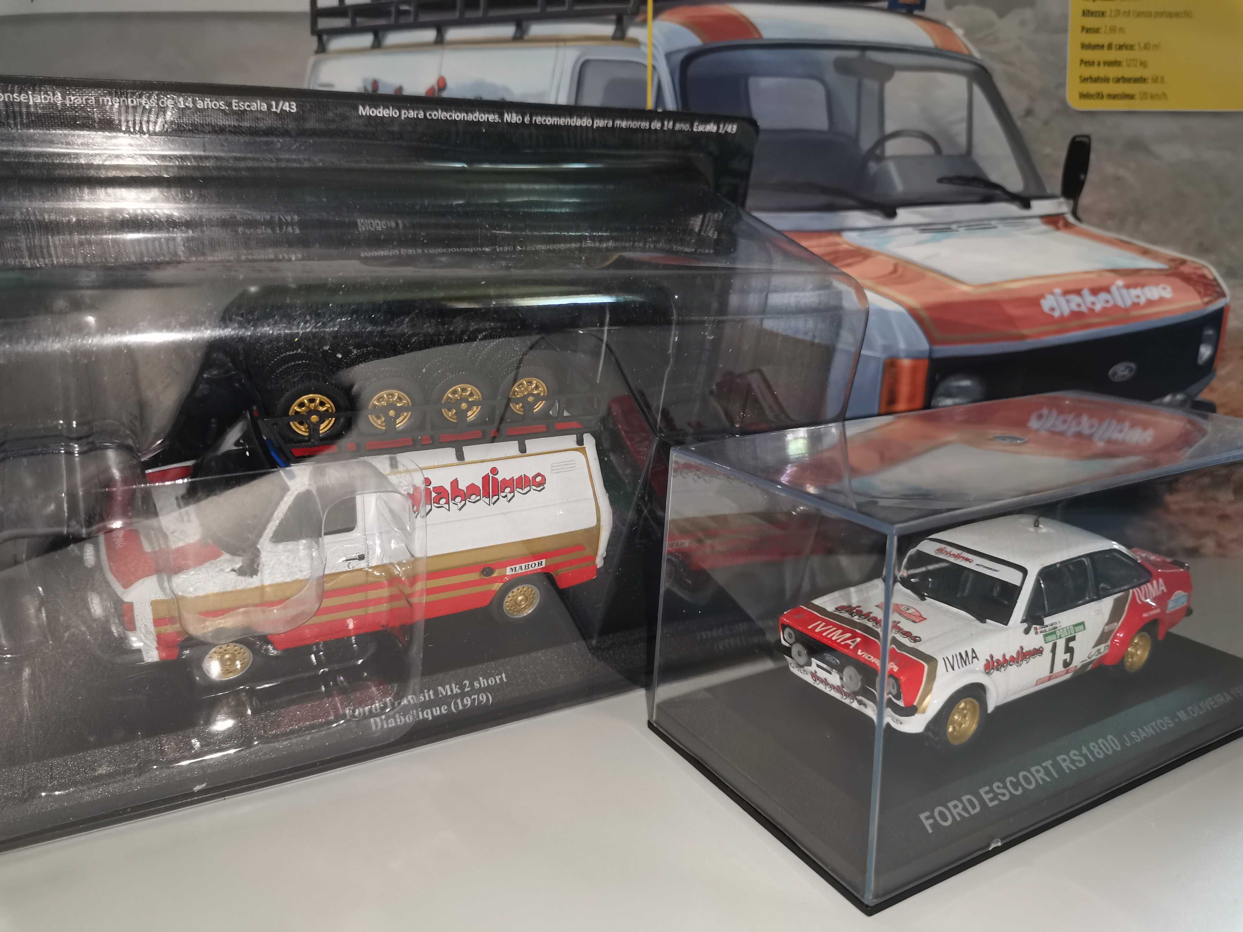 Ford Transit MK2 Diabolique + Ford Escort RS 1800 escala 1 :43