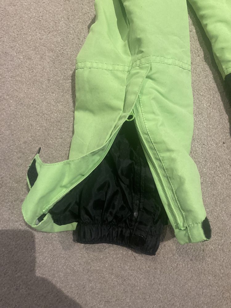 Spodnie narciarskie chłopięce, rozmiar 104cm, zielono-żółte