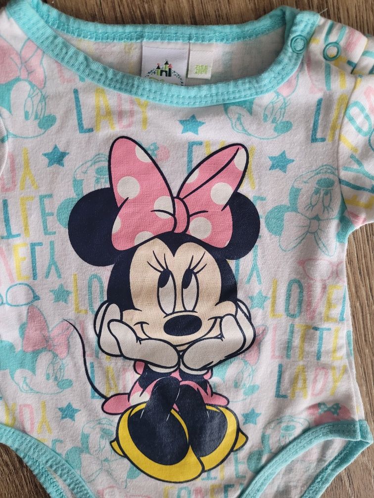 Body z krótkim rękawem rozmiar 62 disney Minnie Mouse + czapeczka