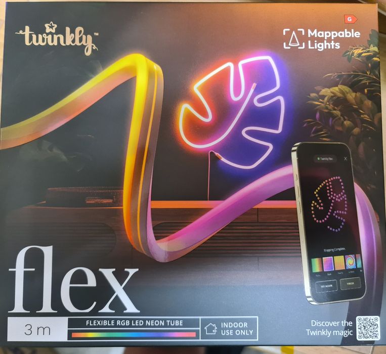 Twinkly flex 3m,nowa taśma led wewnętrzna, neon, mapowalna