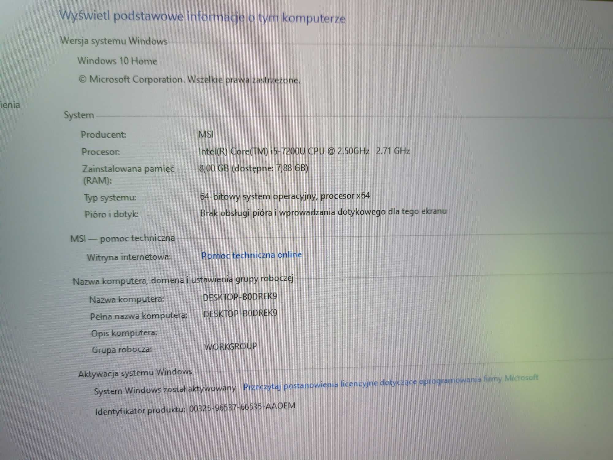 Komputer all-in-one MSI I5 Win 10 * GB RAM Klawiatura Mysz Kompakt