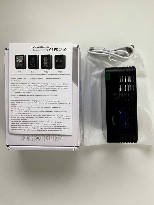 Монітор якості повітря 5 в 1 аналізатор температури вологості рівня CO