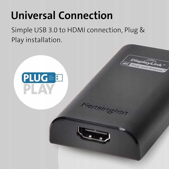 Adapter Przejściówka USB HDMI 4K Kensington VU4000