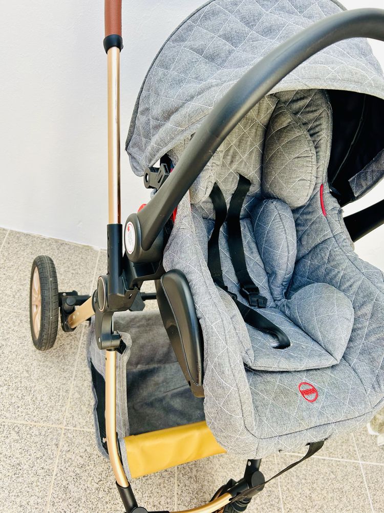 Carrinho de bebé com três peças