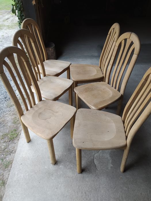 Stół dębowy + 6 krzeseł LITE DREWNO Komplet stół + 6 krzeseł