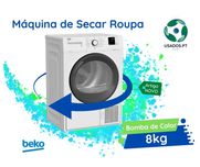Máquina de Secar Roupa 8kg Bomba de calor Beko