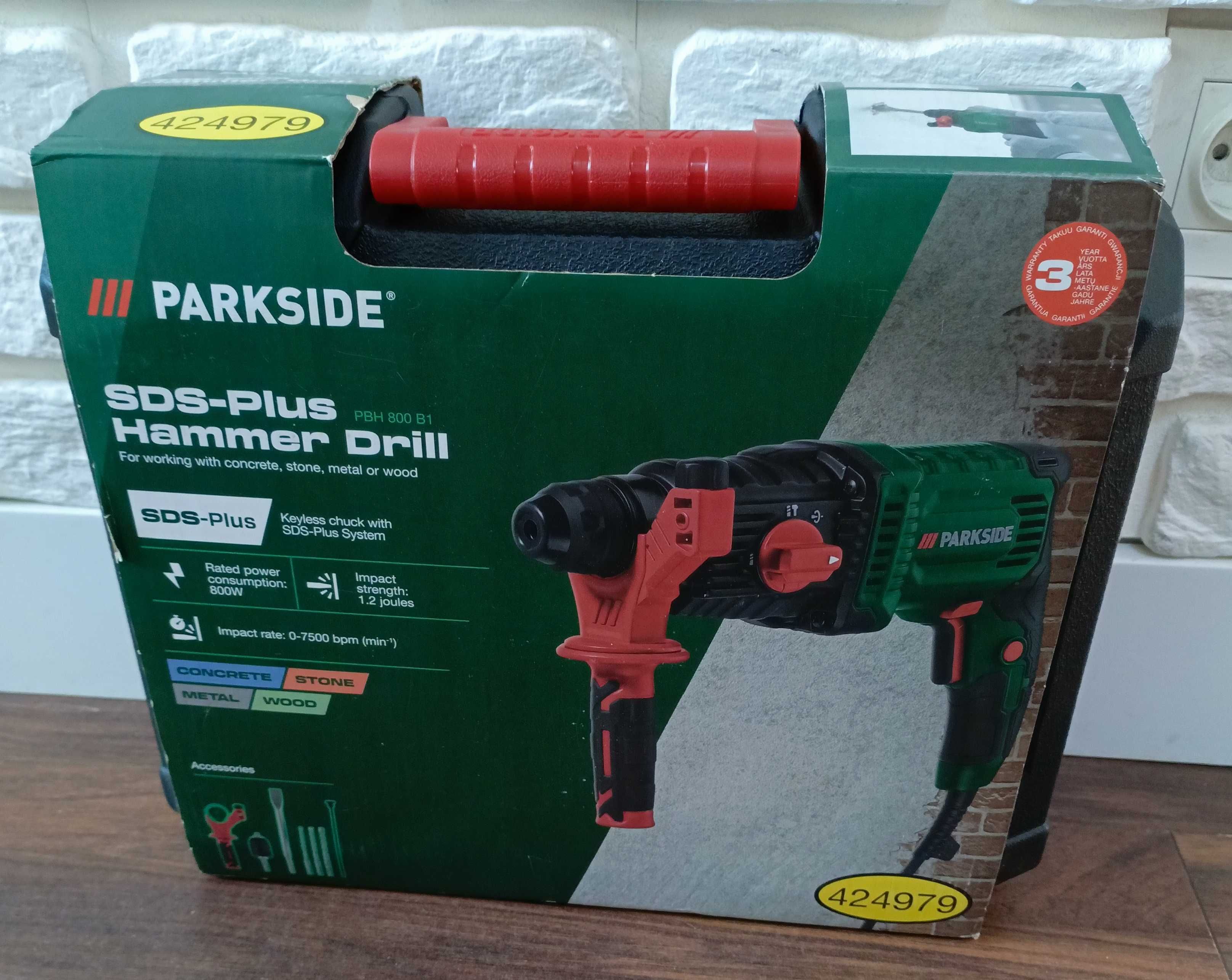 NOWA wiertarka młotowiertarka udarowa PARKSIDEPBH 800 B1 800 W