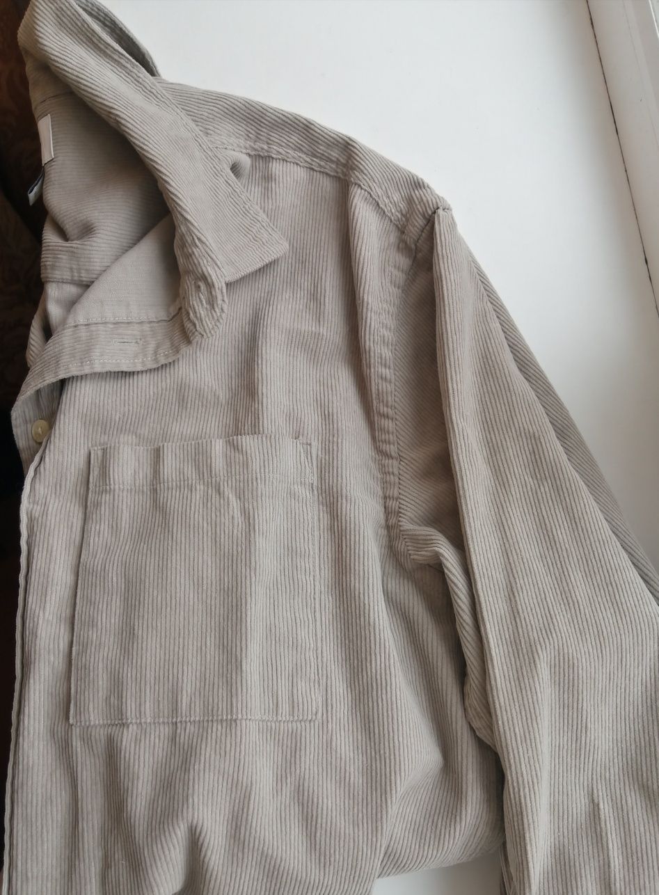 Рубашка вельветовая H&M оверсайз,М,L, мужская овершот куртка