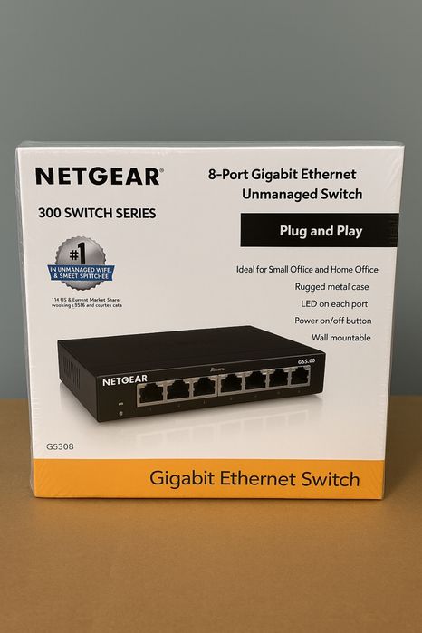 Switch Netgear GS308-300PES 8 portów nowy zafoliowany