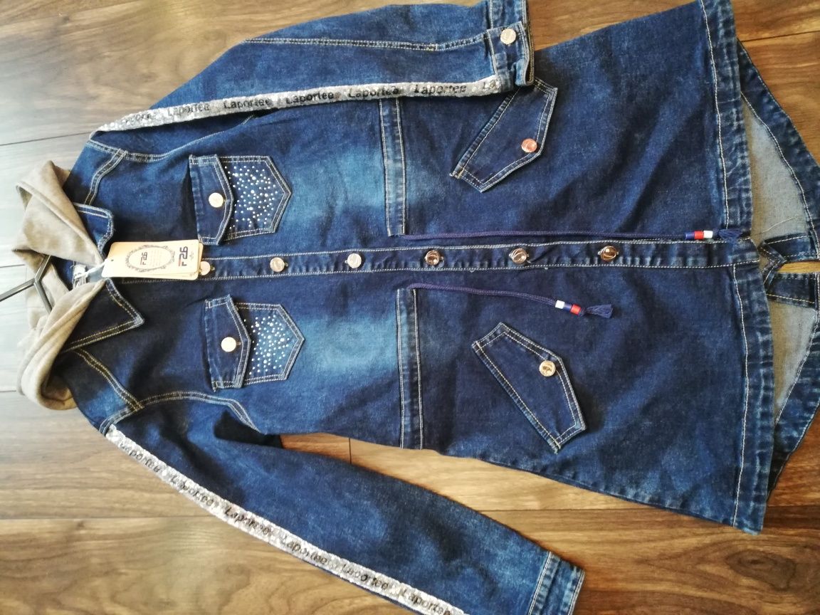 Kurtka katana płaszczyk jeansowa r. 158