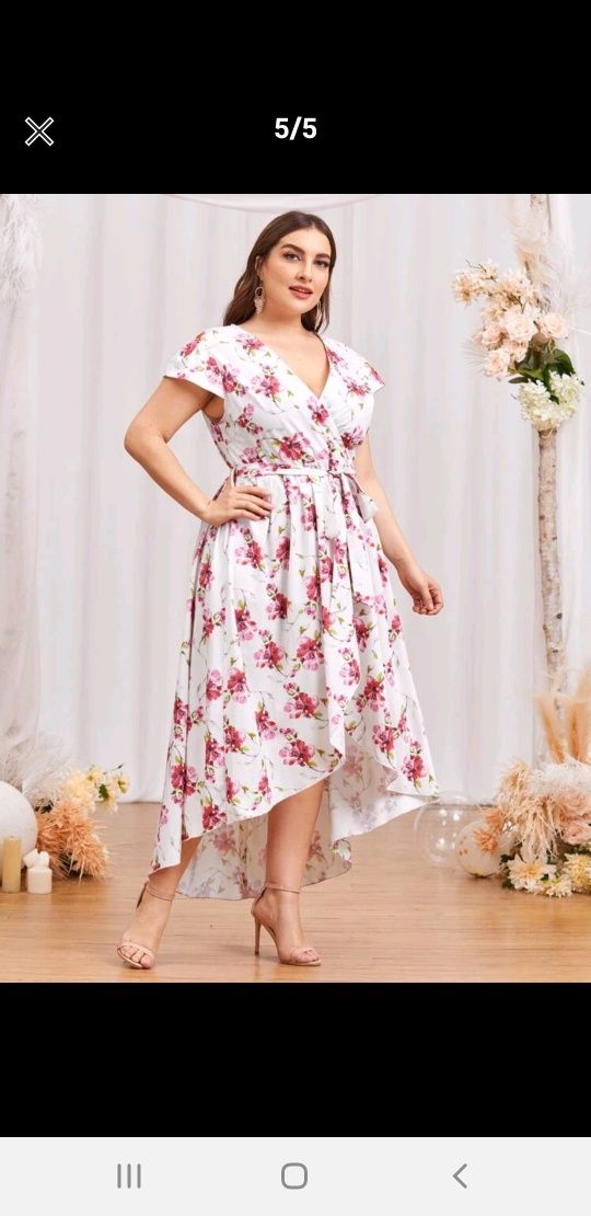Piękna sukienka w kwiaty shein 2XL