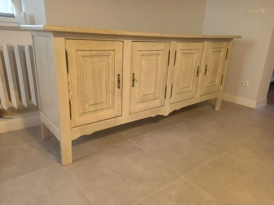 Komoda dębowa bielona