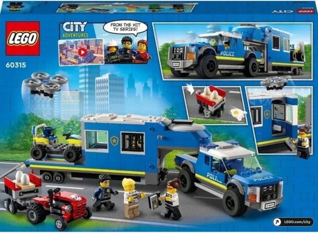 Klocki LEGO City 60315 Mobilne Centrum Dowodzenia Policji auto policja